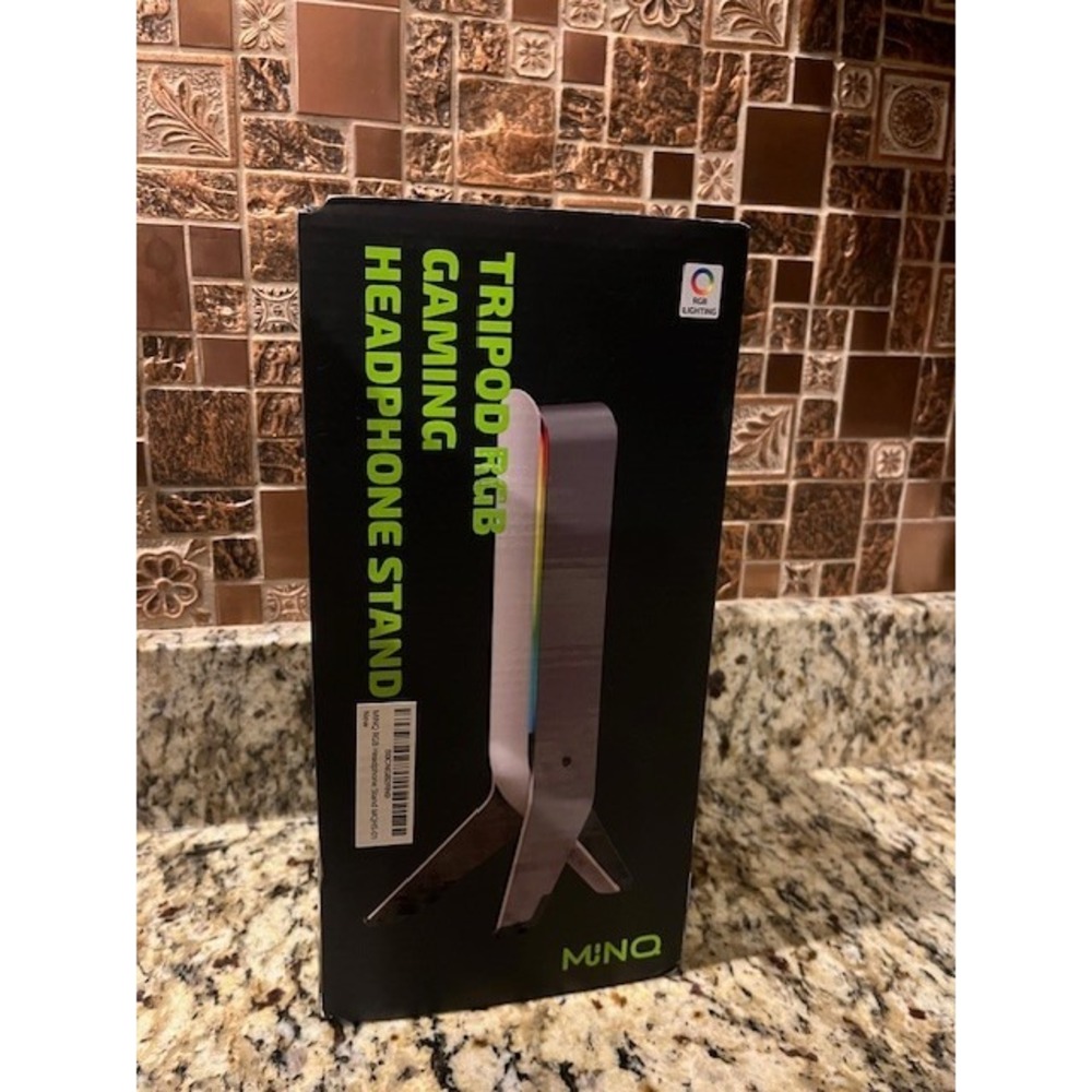 White RGB Tripod Headphones Stand for Desk - Gaming Headset Stand - Aux - USB...